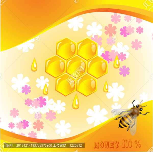 花背景蜂蜜