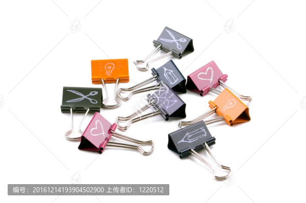 帶圖紙的彩色回形針