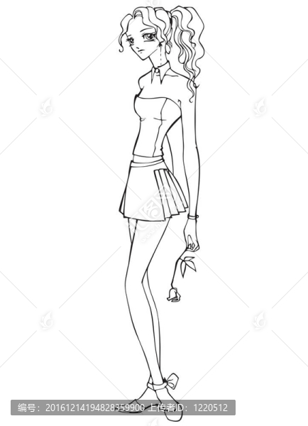 美麗的少女與玫瑰