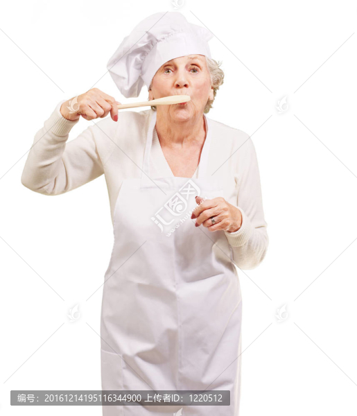 庫克高級女人嘴上在WH木勺肖像