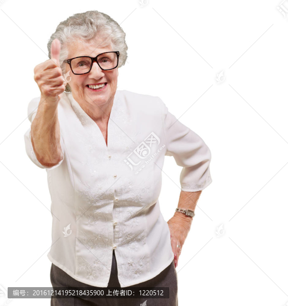 可愛的高級婦女肖像做善意的姿態(tài)超過白色