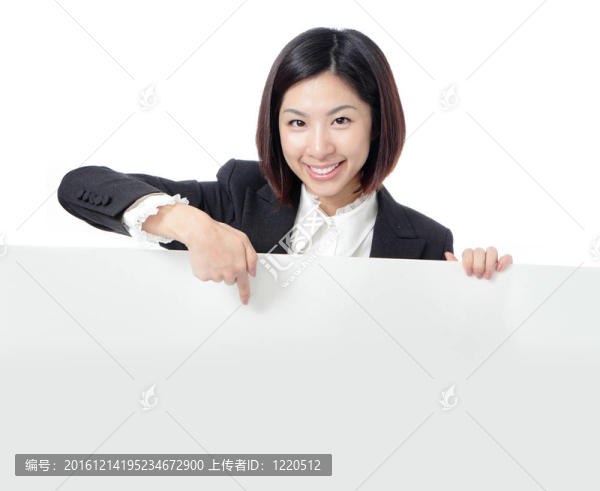 商業(yè)女性快樂展示空白廣告牌