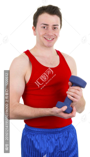 男子拿著啞鈴