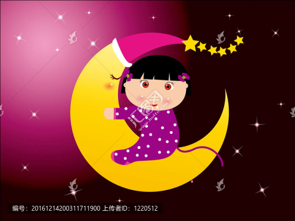 月亮上的小女孩