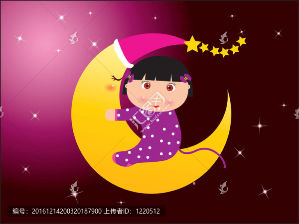 月亮上的小女孩