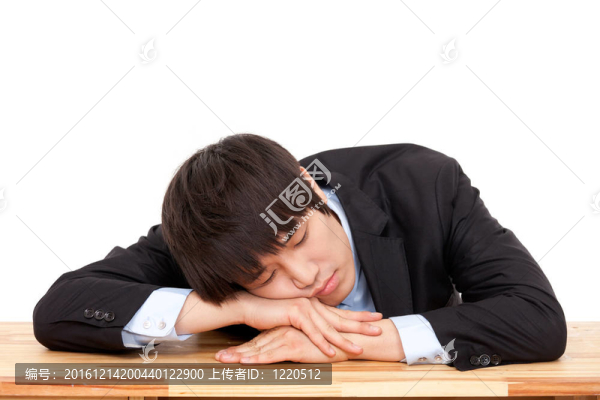 睡覺(jué)的年輕商人