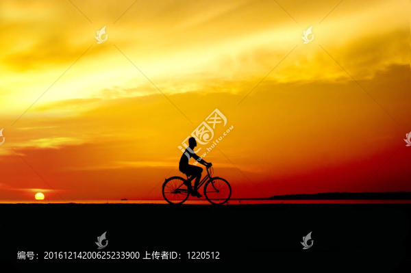 自行車的剪影