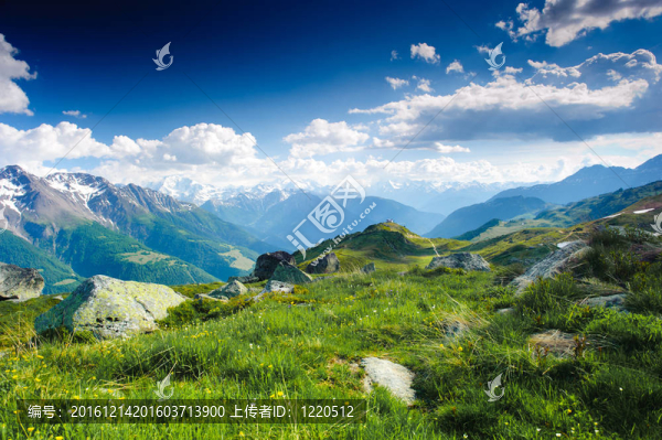 山全景從fiescheralp和bettmeralp；沃利斯；瑞士