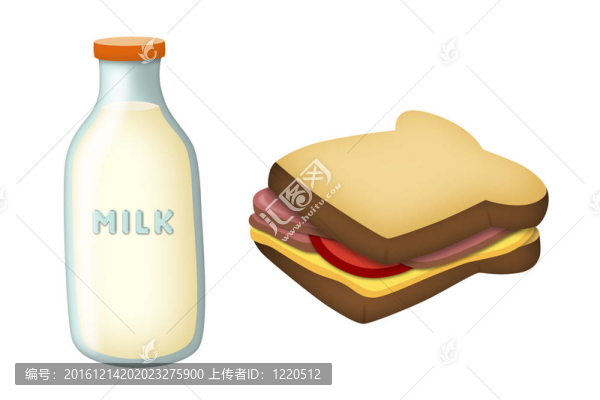 牛奶和三明治
