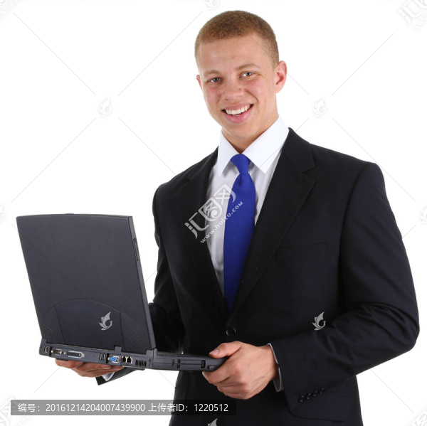 有筆記本電腦的商人