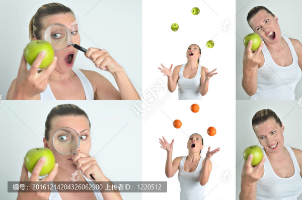 健康的女人是黃蘋果