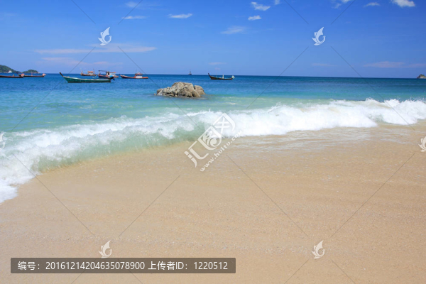美麗的海灘波