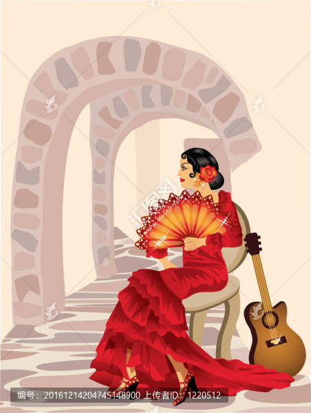 西班牙弗拉門戈的女人。