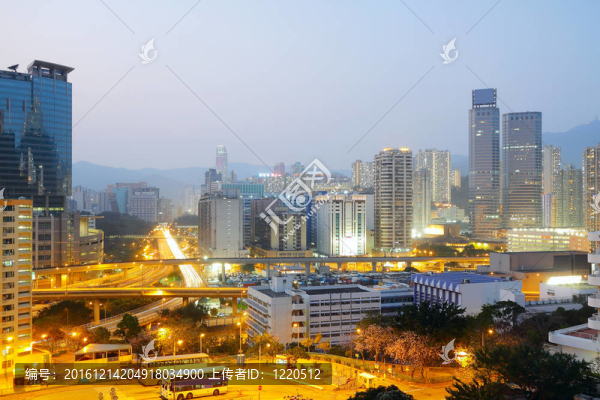 香港城市繁華的夜；