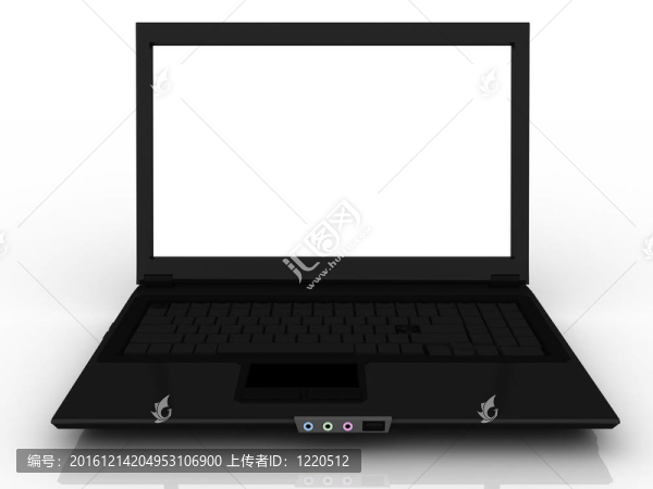白色背景下的3D筆記本電腦