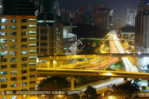 香港城市繁華的夜；
