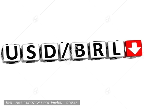 3d貨幣美元BRL率概念符號按鈕