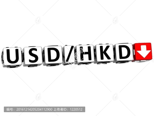 3d貨幣美元兌港元匯率的概念符號按鈕