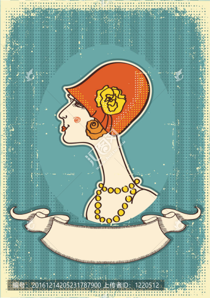 復(fù)古女人臉時(shí)尚帽子復(fù)古