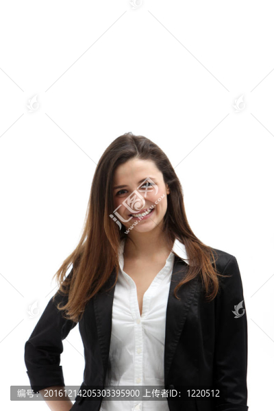 迷人的微笑女人工作室拍攝