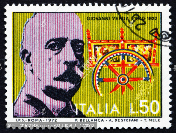 郵票意大利1972,Giovanni,Verga；作家和劇作家