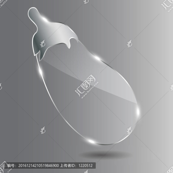現(xiàn)實玻璃茄子。插畫。