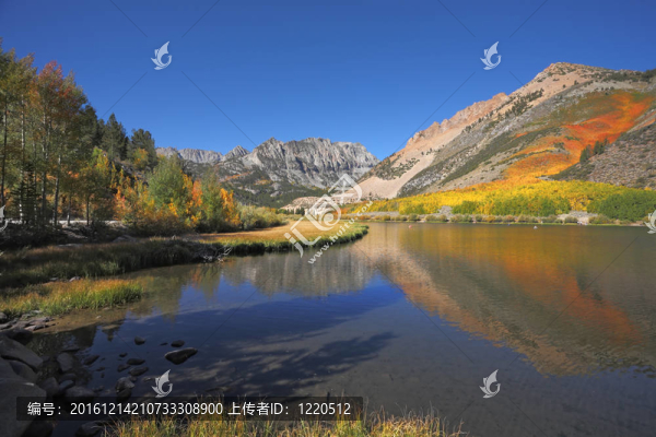 群山倒映在湖中