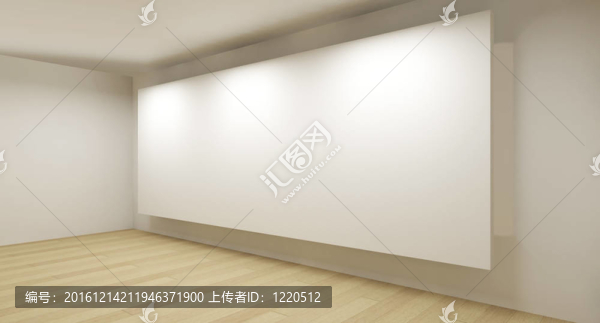 白色背景的潔凈畫廊；3D藝術(shù)
