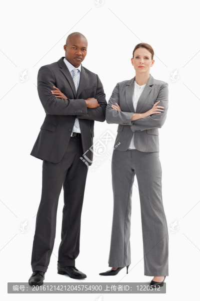 商業(yè)男人和女人雙手交叉