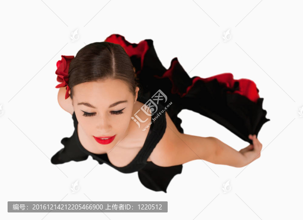 舞蹈婦女的俯視圖