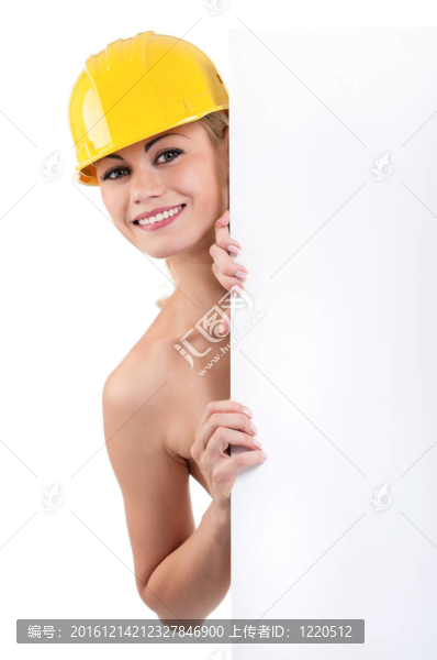 帶空白的年輕女人