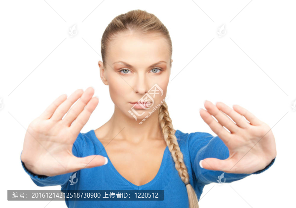 女人做停止手勢