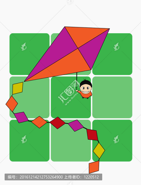 帶風(fēng)箏的男孩；插圖