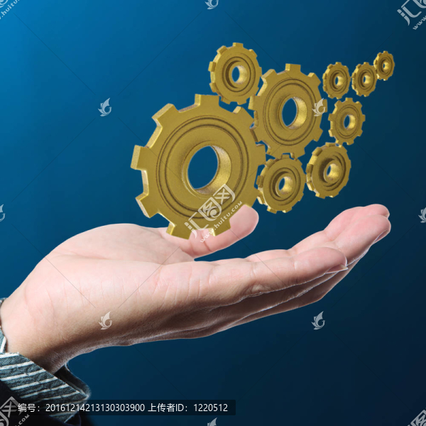 商人展示成功的齒輪