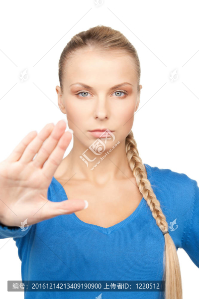 女人做停止手勢