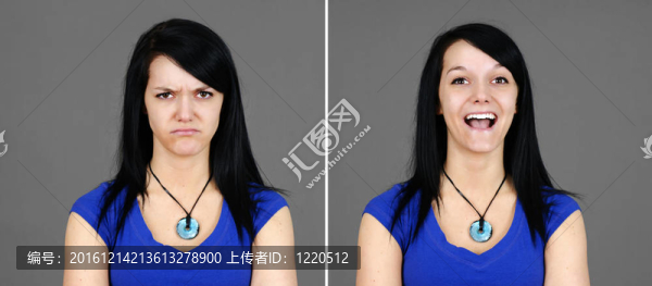 超級(jí)快樂和瘋狂的年輕女性肖像的選擇