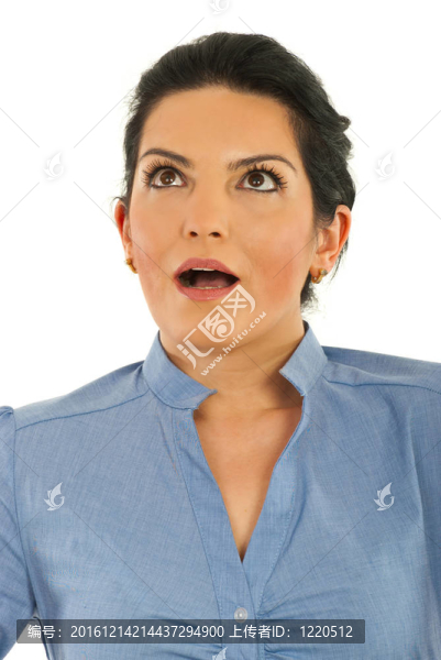 驚訝的行政女性抬頭