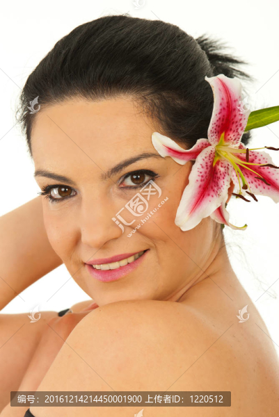 美女與lily,flower