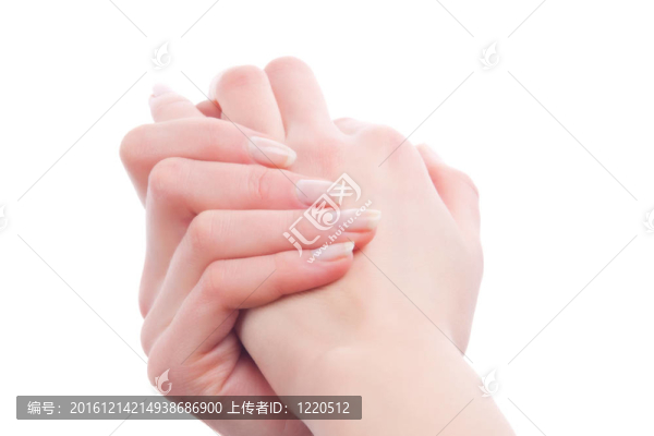 女性封閉的手掌