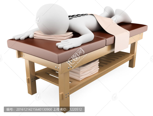 3D女子接受熱石按摩