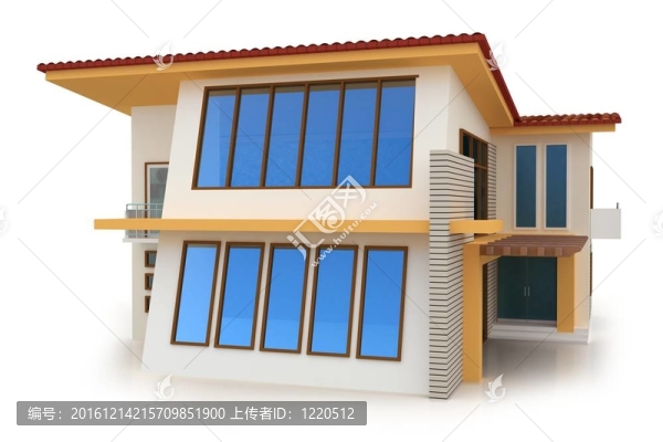 白色三維建筑