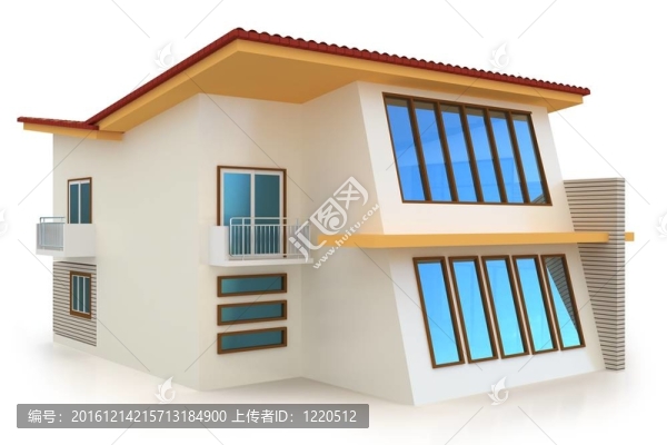 白色三維建筑