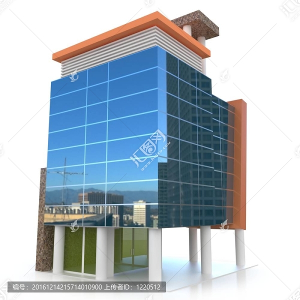 白色三維建筑