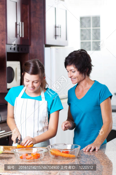 媽媽教十幾歲女兒做飯