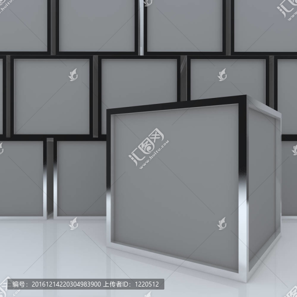3D空白抽象灰盒顯示