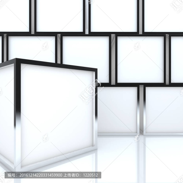 三維空白抽象白盒顯示