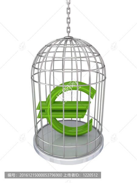 在一個(gè)鳥(niǎo)籠標(biāo)志歐元。