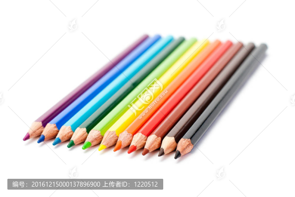 在白色背景顏色鉛筆系列