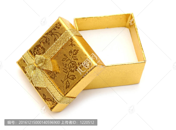 打開金色禮盒金色絲帶
