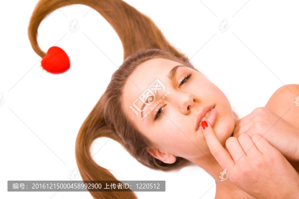 情人節(jié)的女孩在白色的